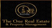 The one real estate and property management logo image